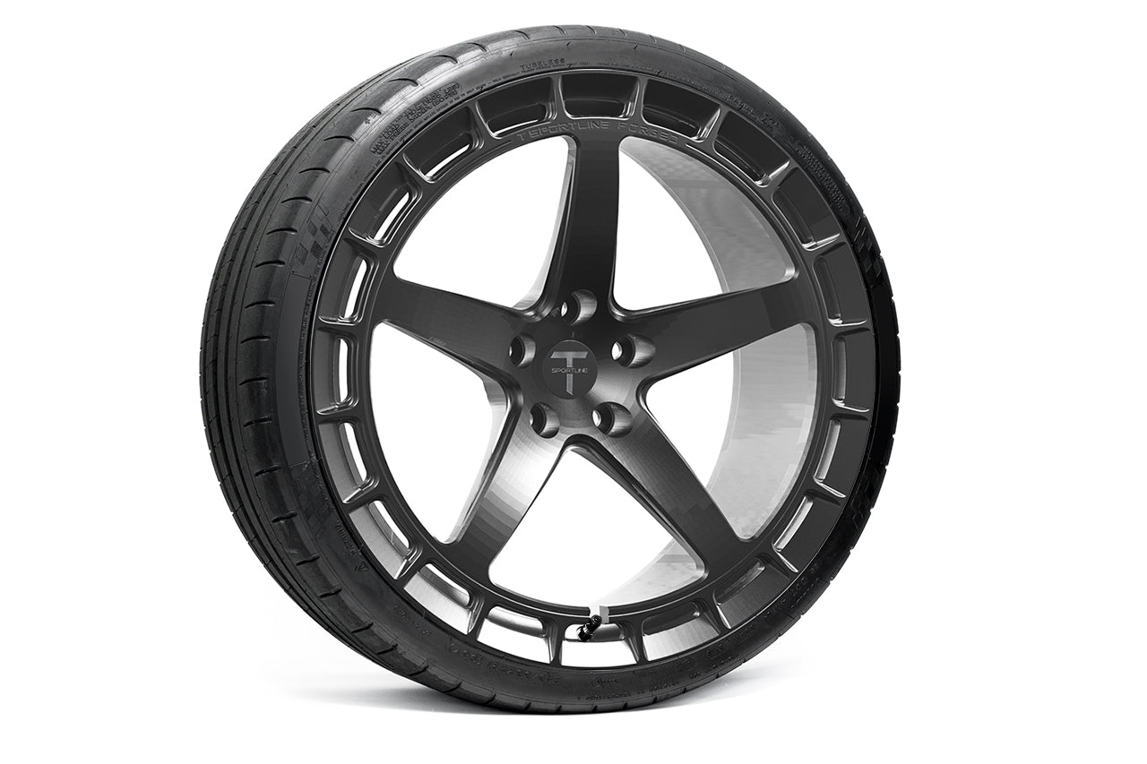 TSW150A 21" Tesla Model S Plaid & Long Range Fully Forged Lightweight Tesla Wheel and Tire Package (Set of 4)