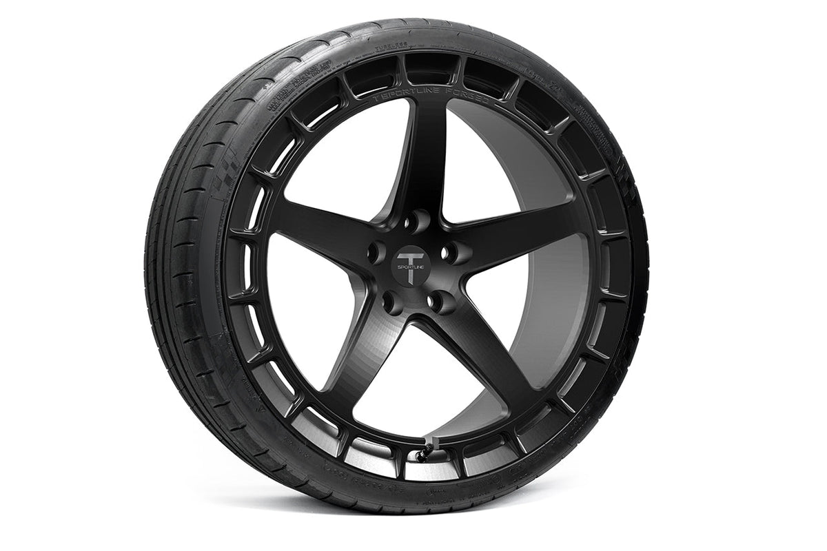 TSW150A 21&quot; Tesla Model S Plaid &amp; Long Range Fully Forged Lightweight Tesla Wheel and Tire Package (Set of 4)