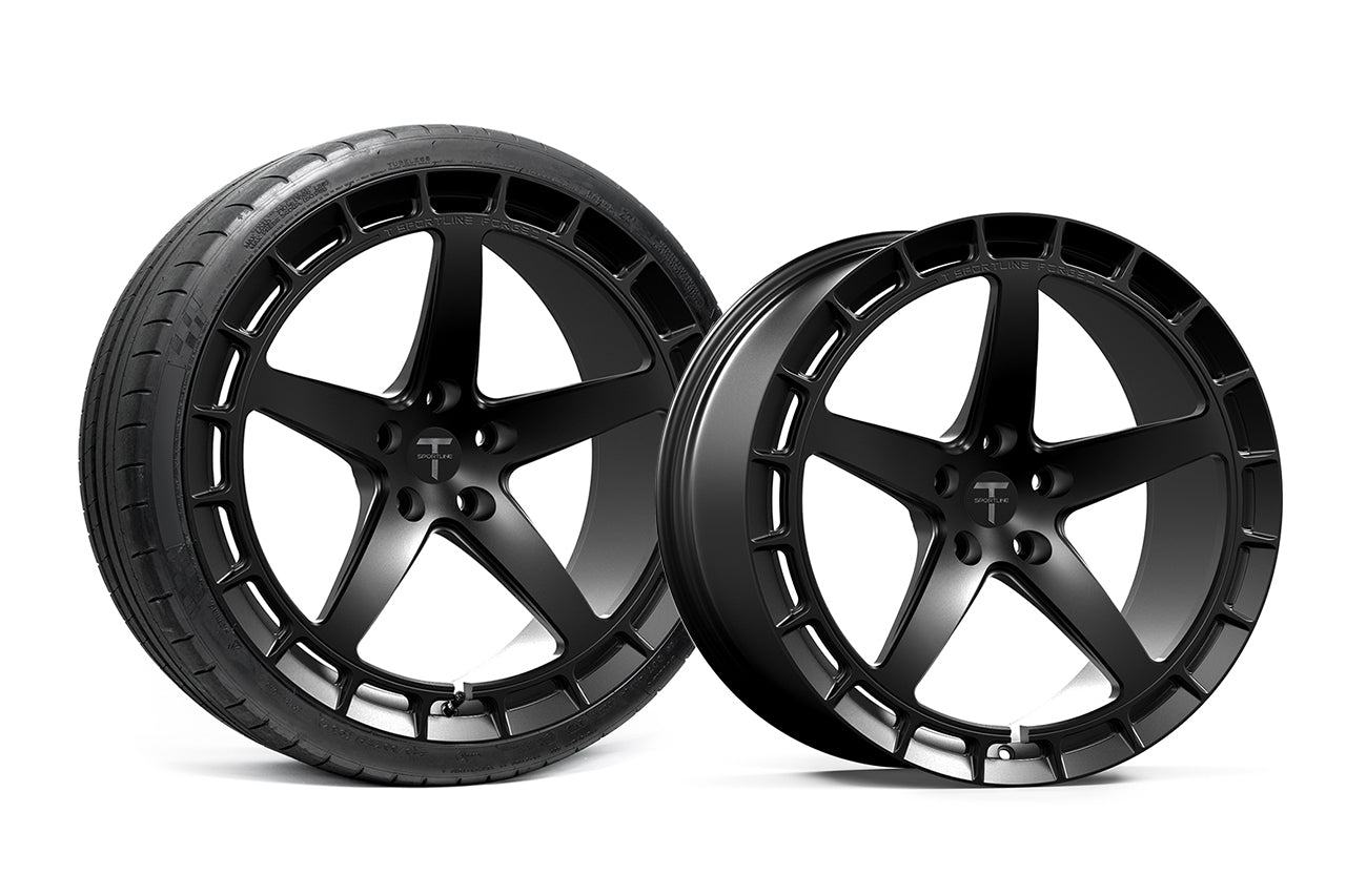 TSW150A 21" Tesla Model S Plaid & Long Range Fully Forged Lightweight Tesla Wheel and Tire Package (Set of 4)