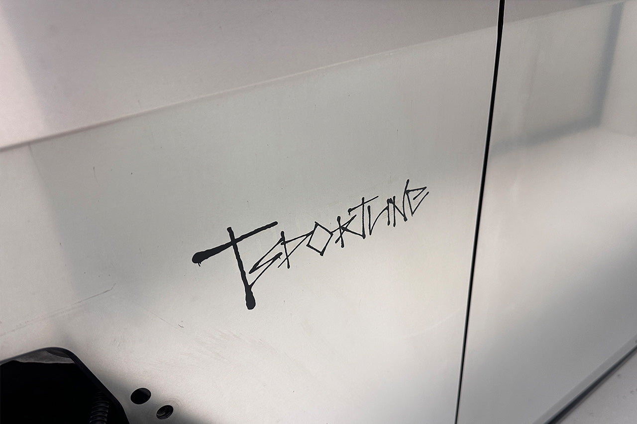 Custom Plotted Text in Tesla Cybertruck Graffiti Font - Vinyl Wrap Embossing or Overlay