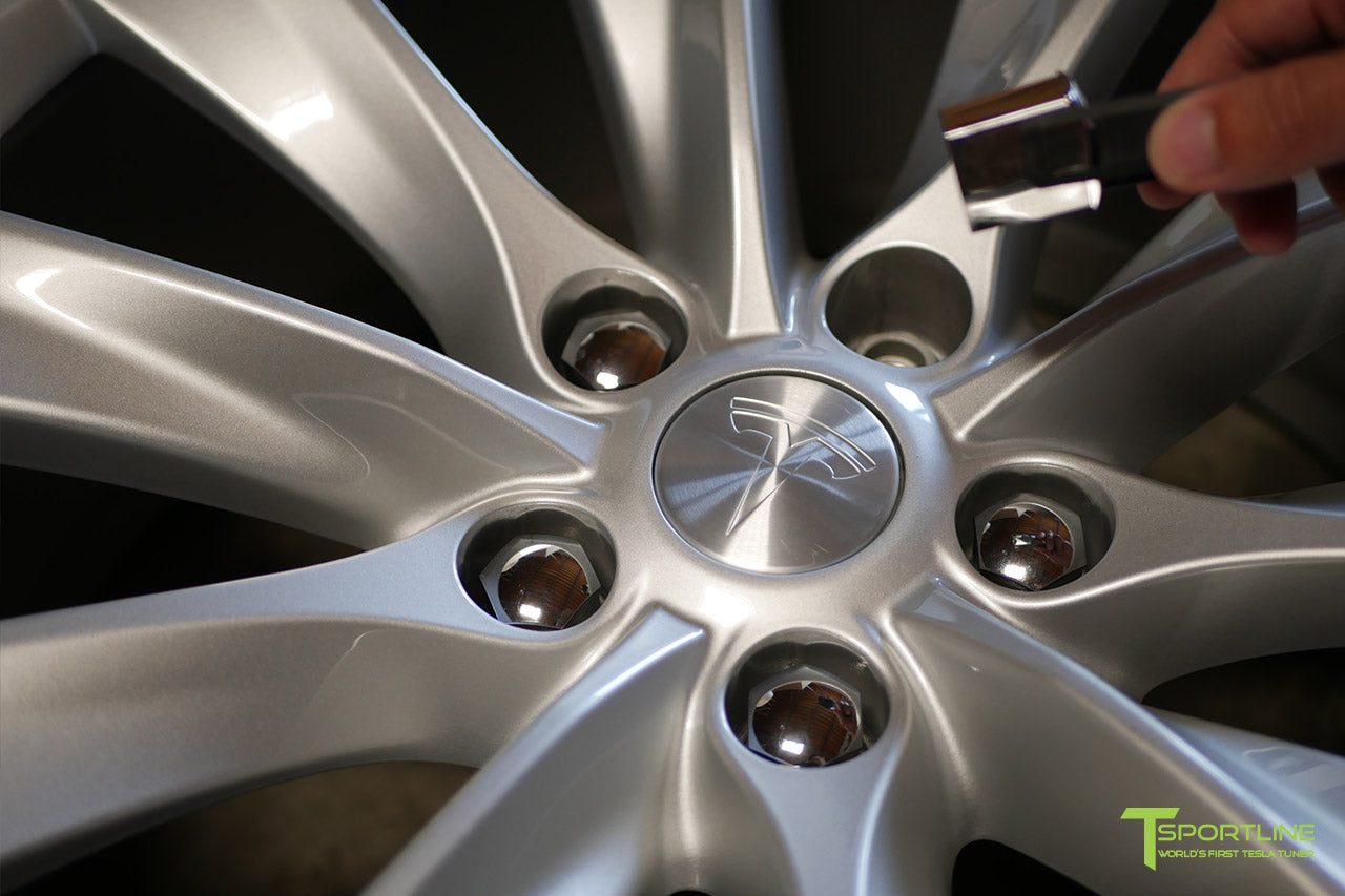 Tesla Wheel Lug Nut Covers & Tesla Wheel Lock Lug Nut Set