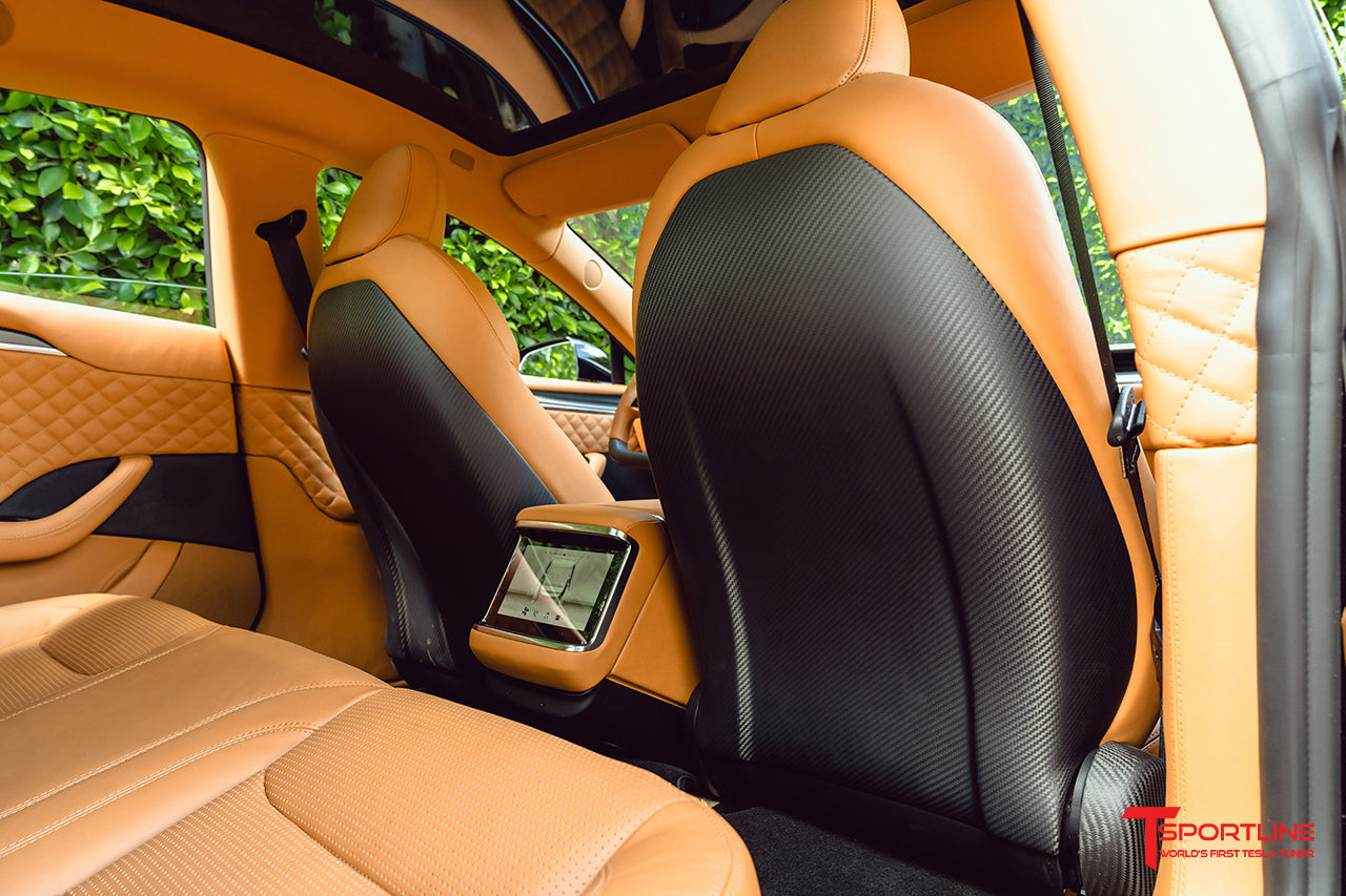 Tesla Model S Long Range & Plaid Carbon Fiber Seat Back Set (2021 - Present)