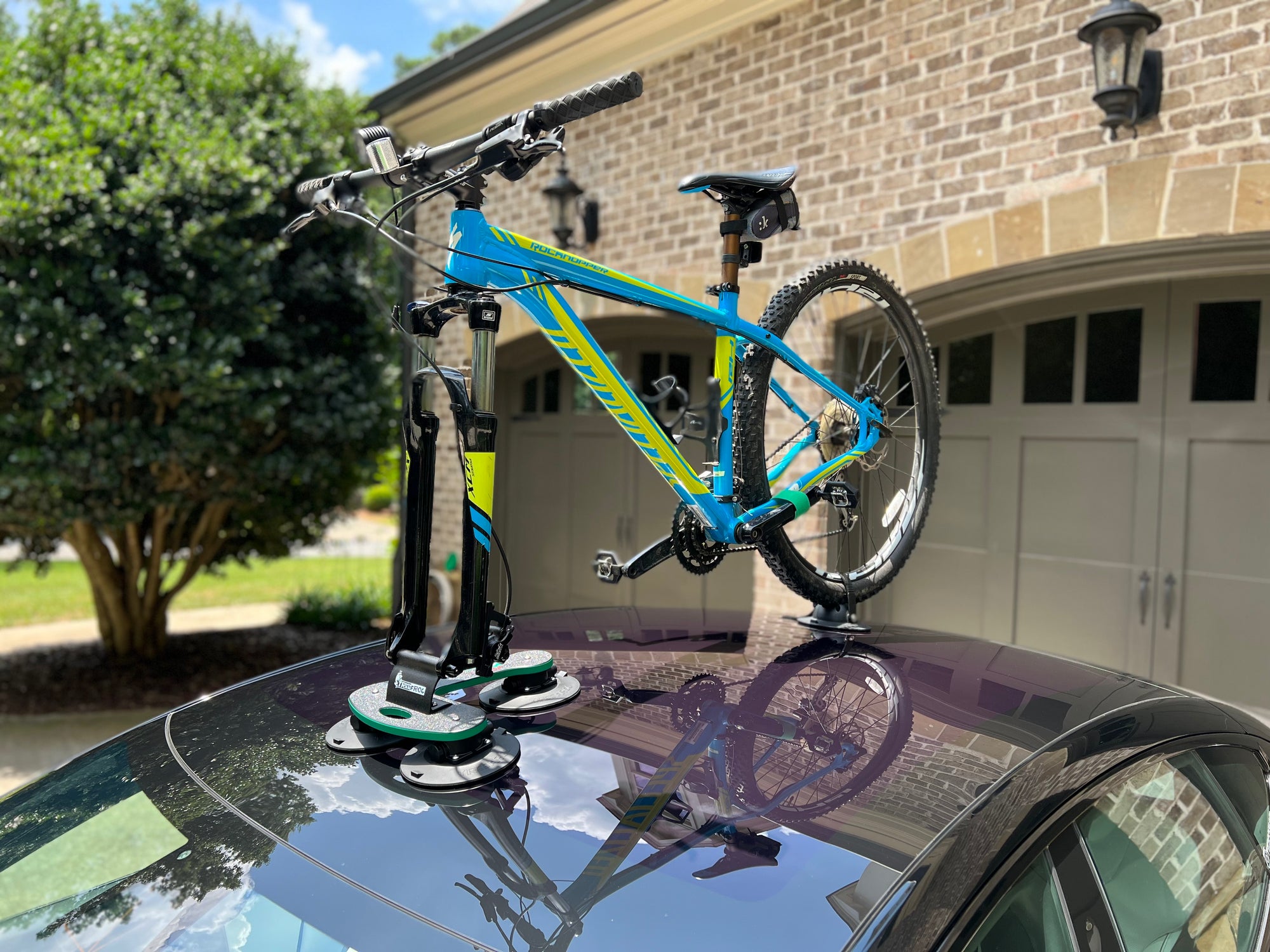 Tesla Vacuum Cup Quick Mount Roof Road & Mountain Bike TreeFrog Pro 1 Single Carrier Rack - One Bicycle