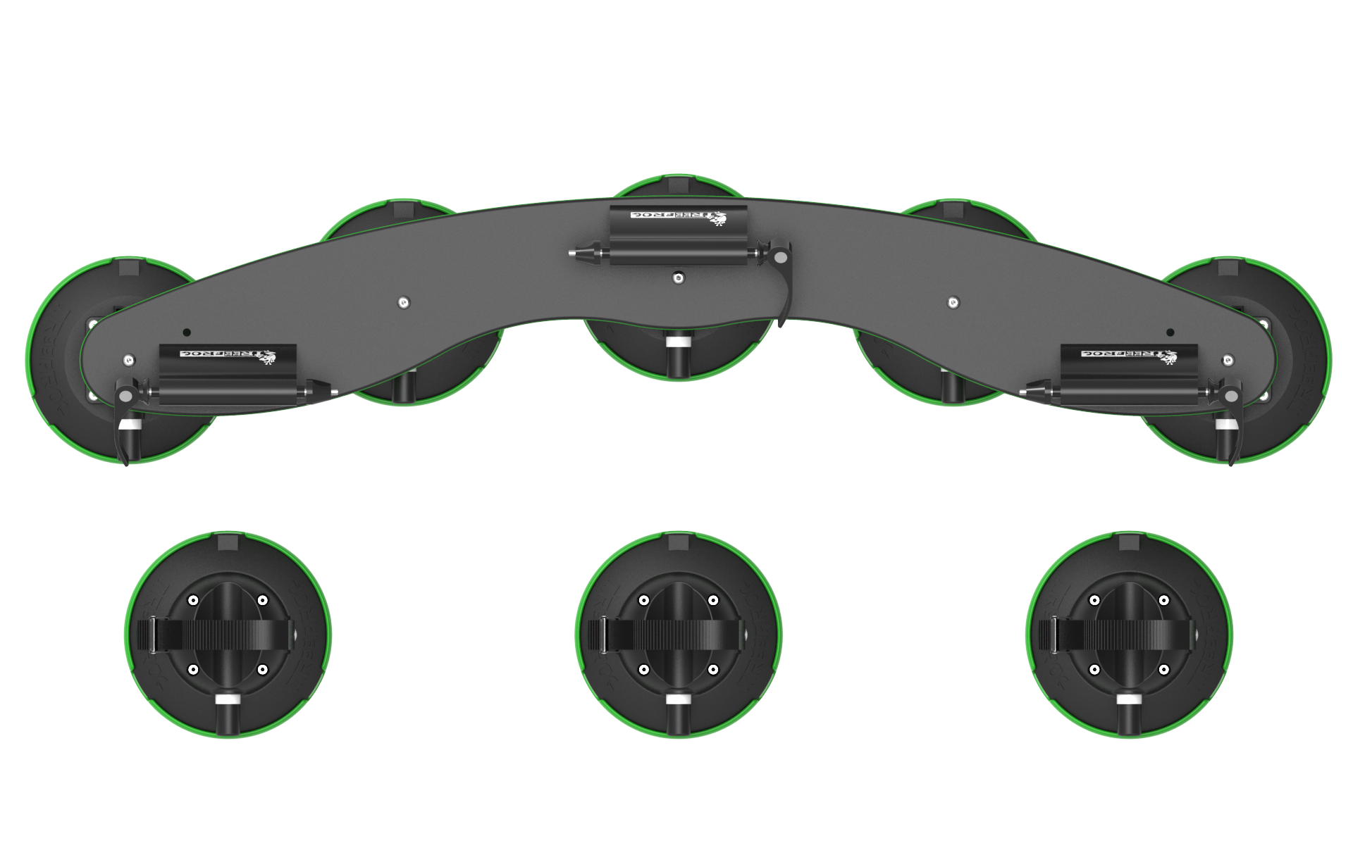 Tesla Vacuum Cup Quick Mount Roof Road & Mountain Bike TreeFrog Pro 3 Triple Carrier Rack - Three Bicycles