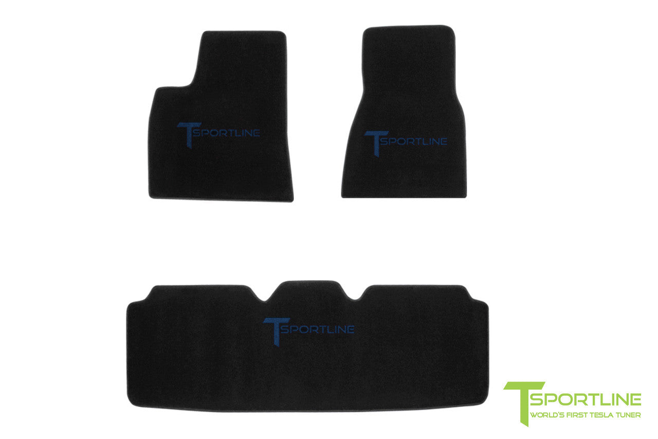 High-quality 3-Piece floor mats for Tesla Model S by T Sportline.