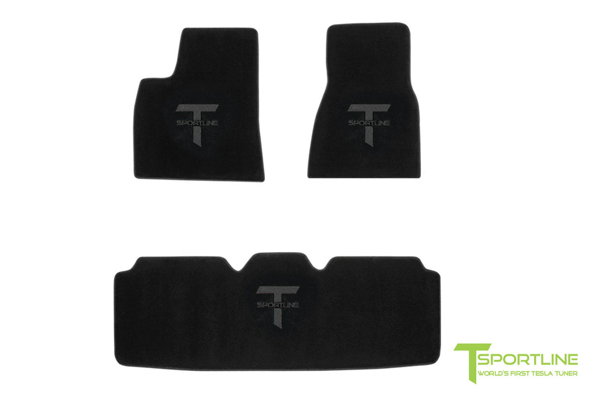 High-quality 3-Piece floor mats for Tesla Model S by T Sportline.