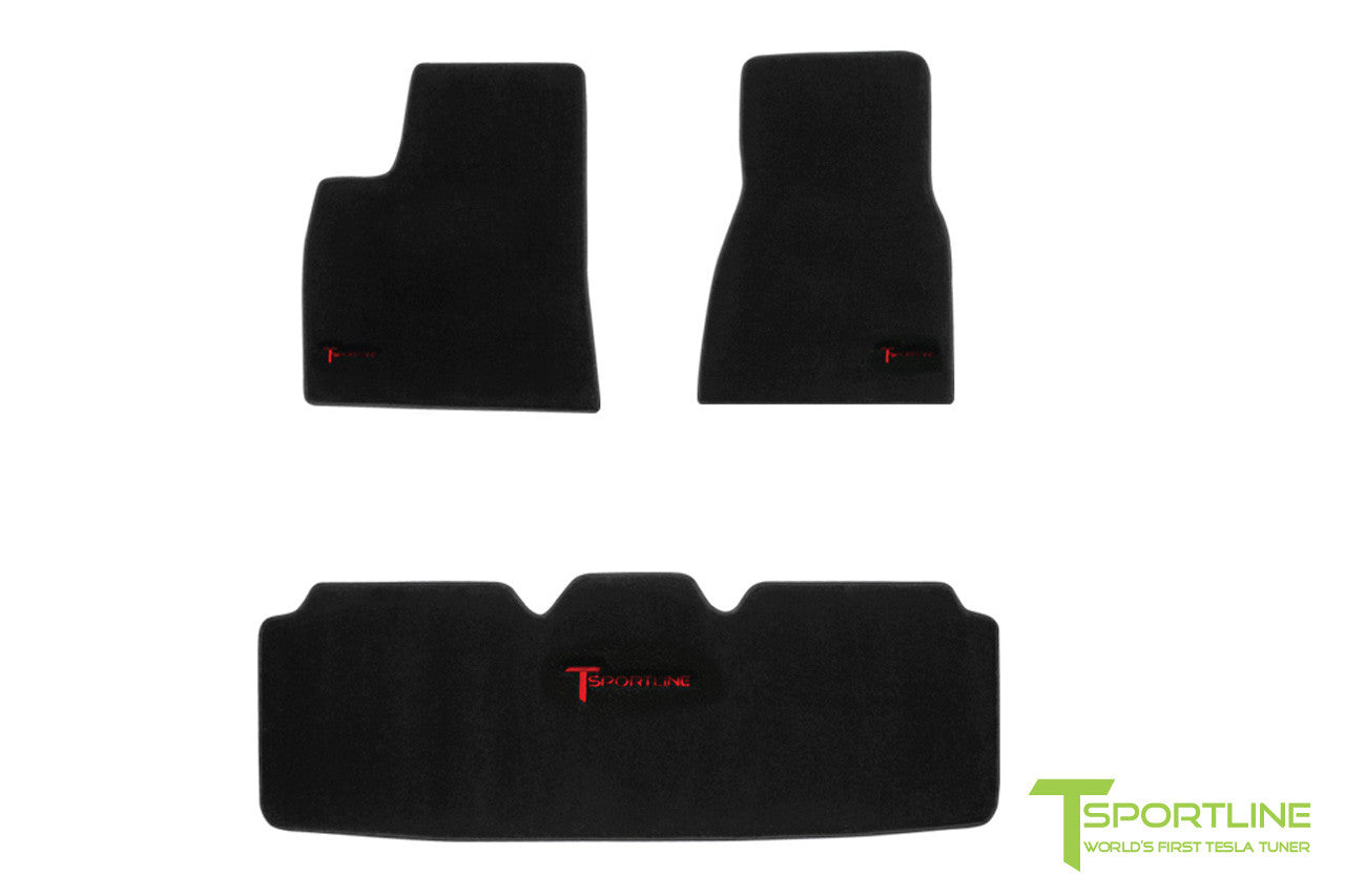 High-quality 3-Piece floor mats for Tesla Model S by T Sportline.