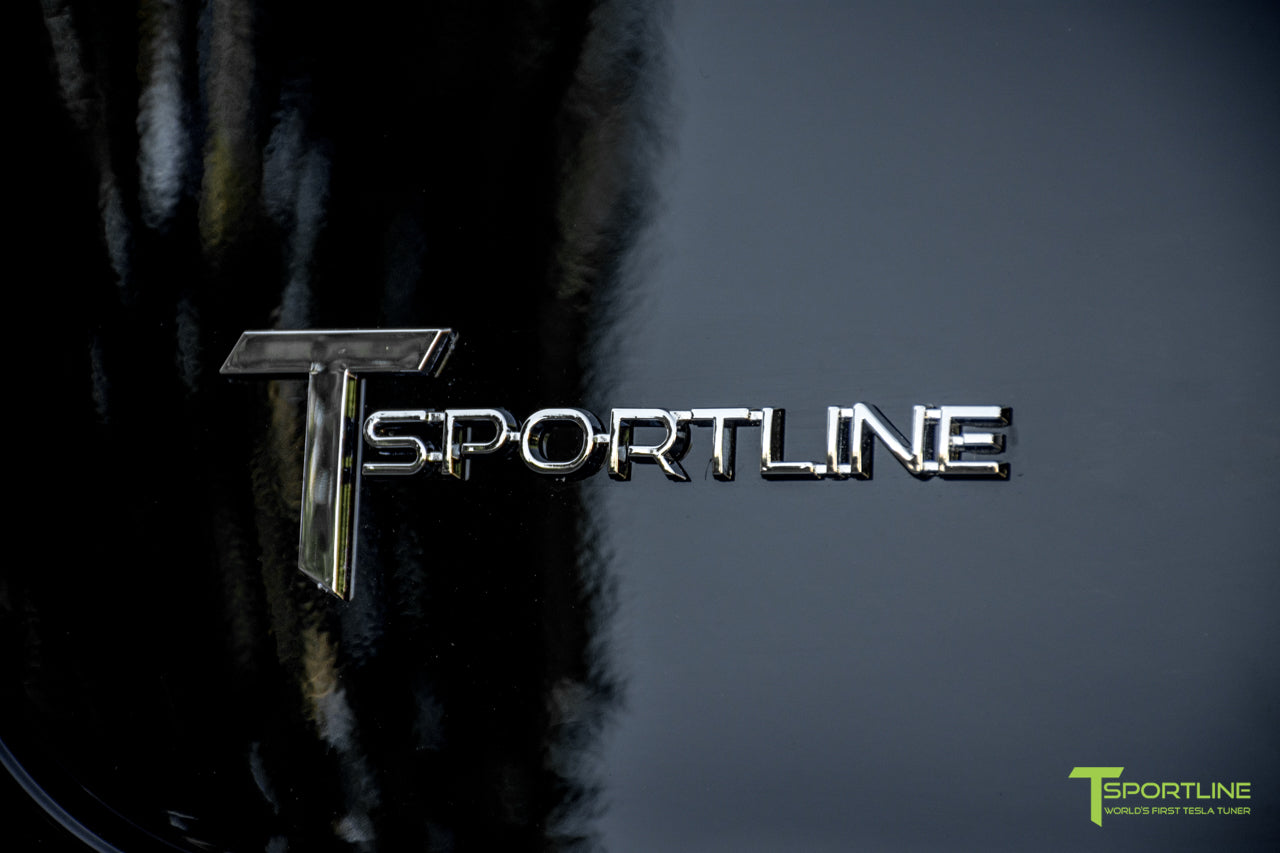 T Sportline Logo Badge Emblem - Injection Molded Chrome / Black