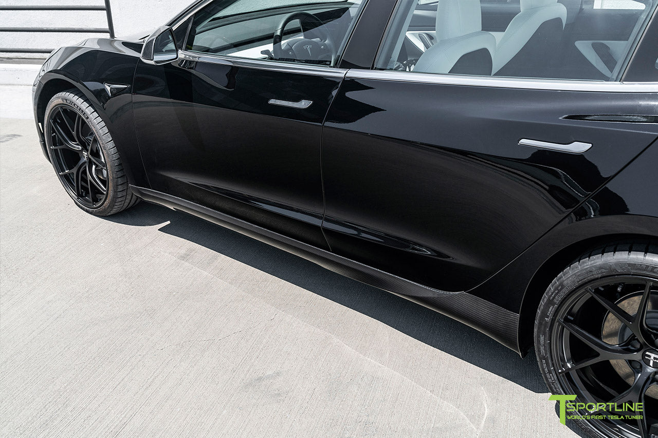 Tesla Model 3 Carbon Fiber Side Skirts (Set of 2)