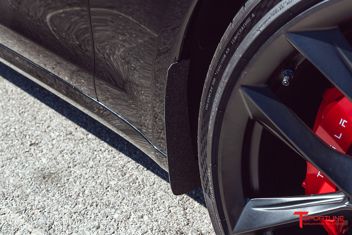 Tesla Model S Carbon Fiber Mud Flaps (Set of 4) - Updated Design