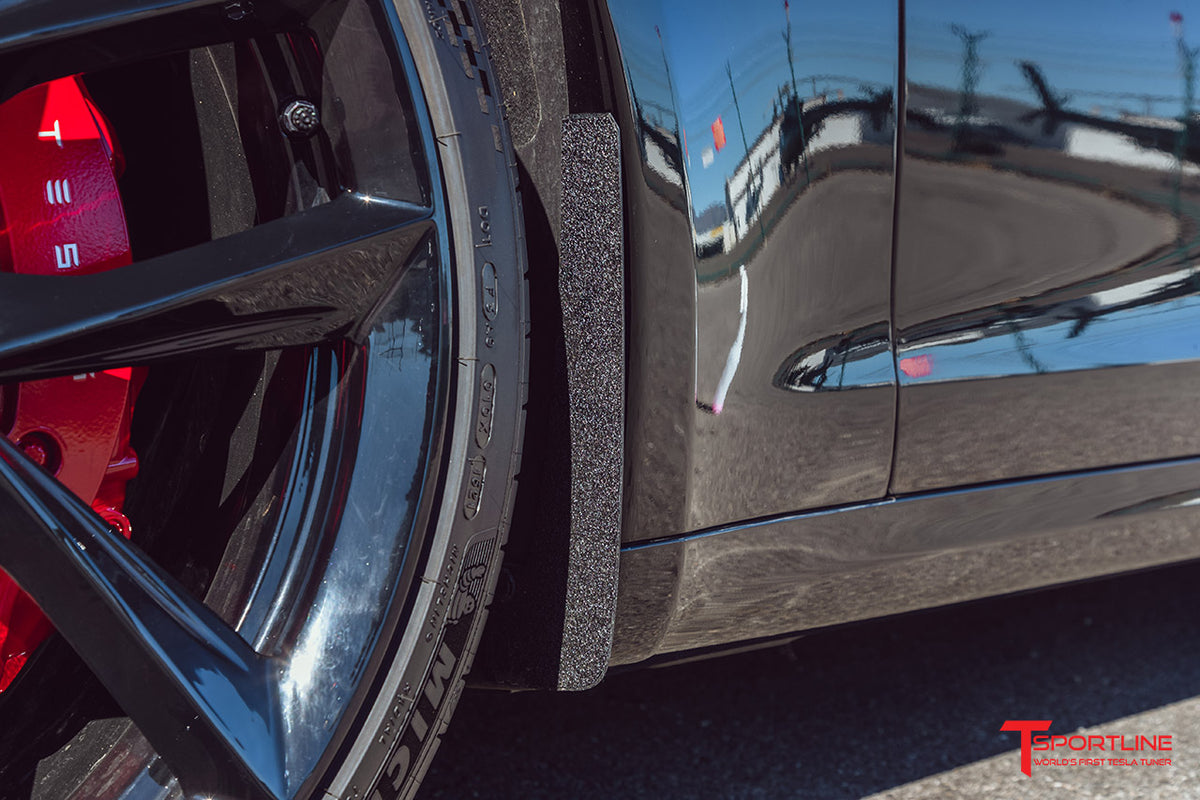 Tesla Model S Carbon Fiber Mud Flaps (Set of 4) - Updated Design