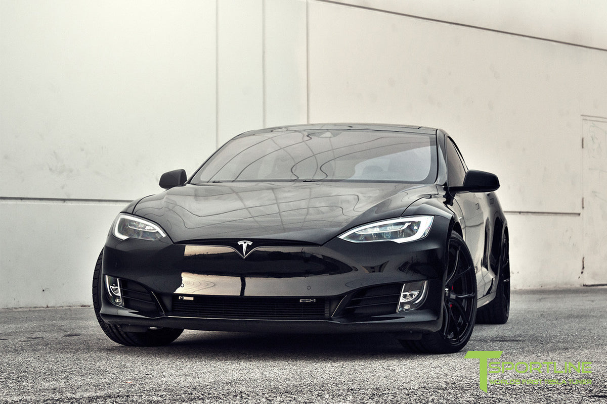 Custom Tesla Model S with TS115 21&quot; Forged Wheels and Chrome Delete in Satin Black