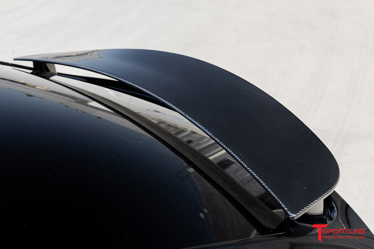 Tesla Model X Carbon Fiber Wing Spoiler Overlay