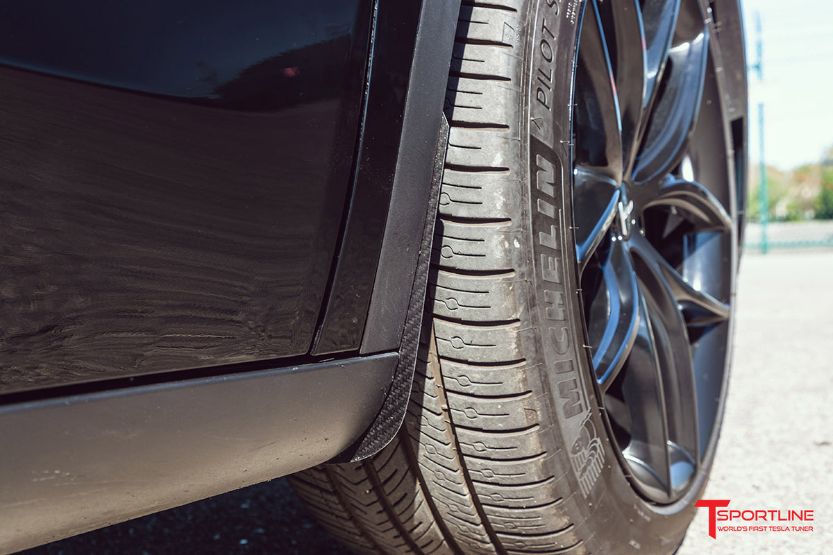 Tesla Model Y Carbon Fiber Mud Flaps (Set of 4)