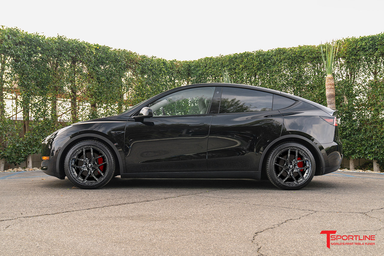 TSC 20 Tesla Model Y Forged Carbon Fiber Replacement Wheel and Tire T Sportline Tesla Model S 3 X Y Accessories
