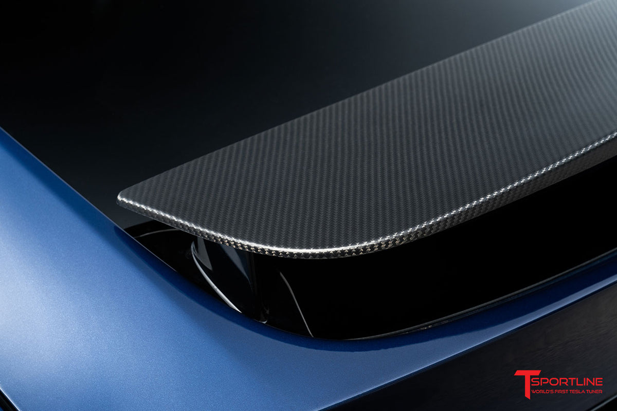 Tesla Model X Carbon Fiber Wing Spoiler Overlay
