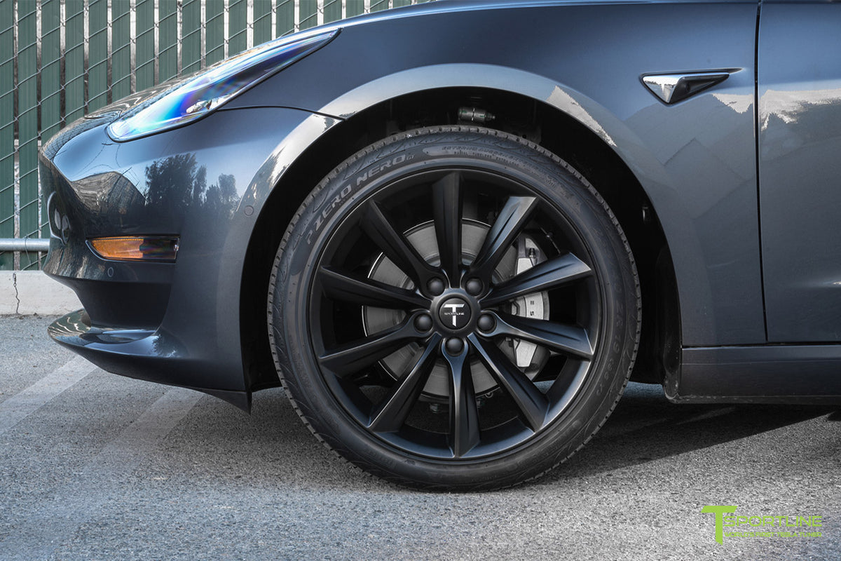 Tesla Model 3 with Matte Black 19 inch Turbine TST Wheel