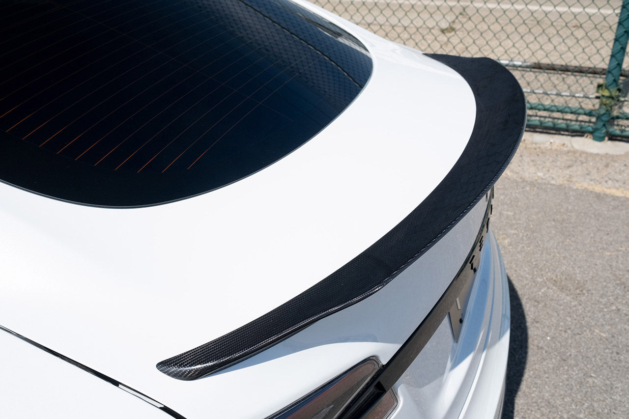 For Tesla Model Y 2021- 2023 Front Bumper Lip Rear Spoiler Carbon