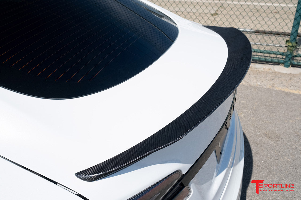Tesla Model S Long Range & Plaid Carbon Fiber Rear Aero Diffuser (2021 - T  Sportline - Tesla Model S, 3, X & Y Accessories