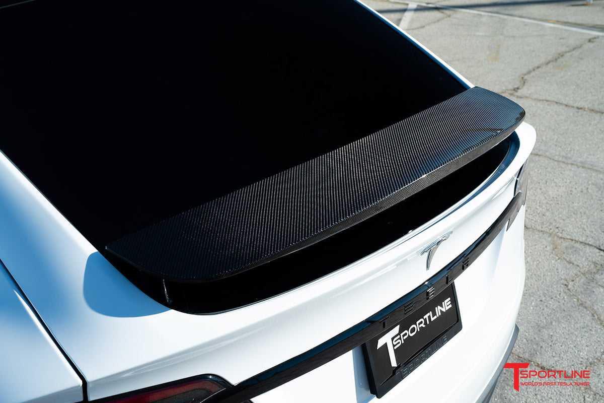 Tesla Model X Carbon Fiber Rear Wing - T Sportline - Tesla Model S, 3, X &  Y Accessories