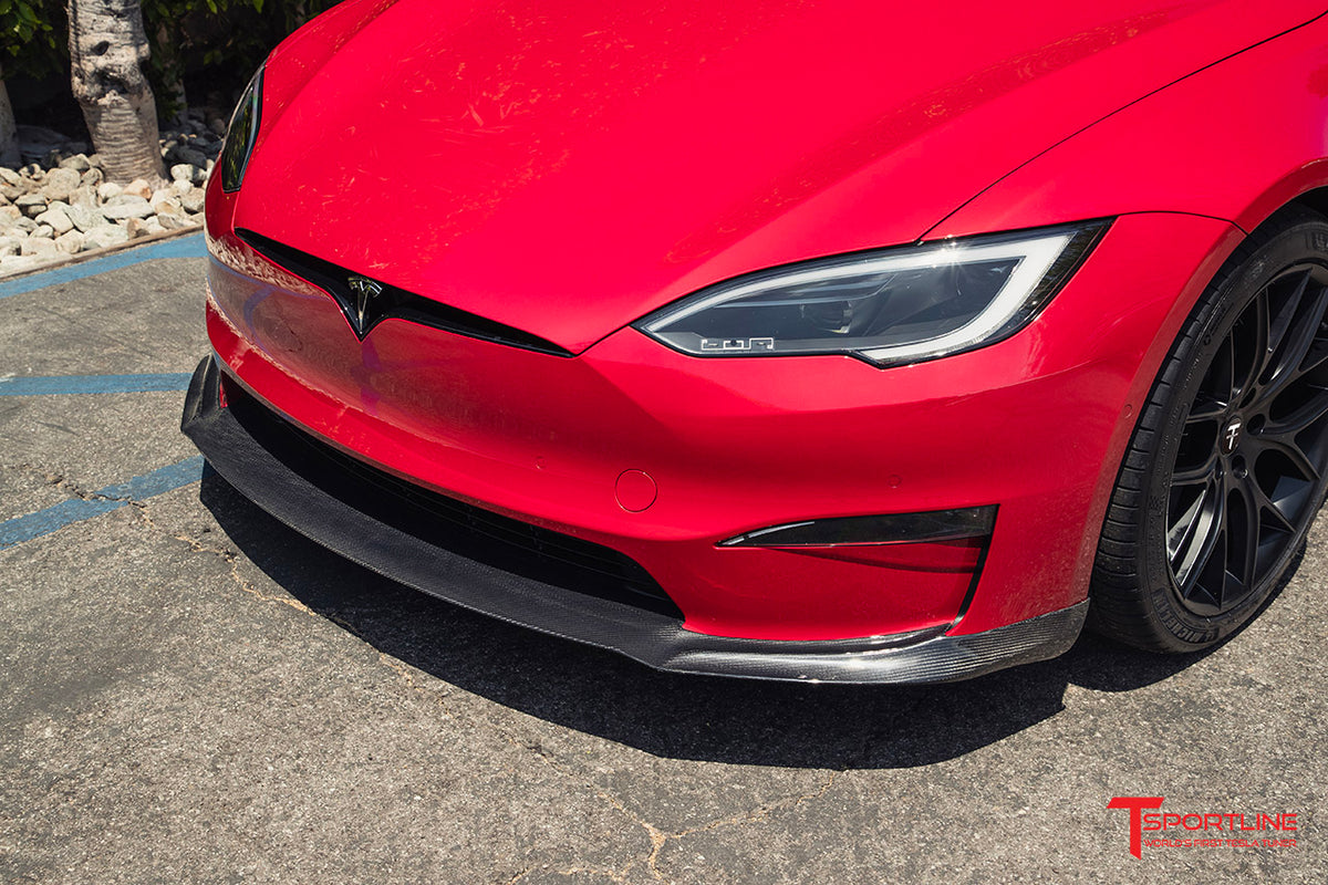 Tesla Model S Long Range &amp; Plaid Carbon Fiber Front Apron (2021 - Present)