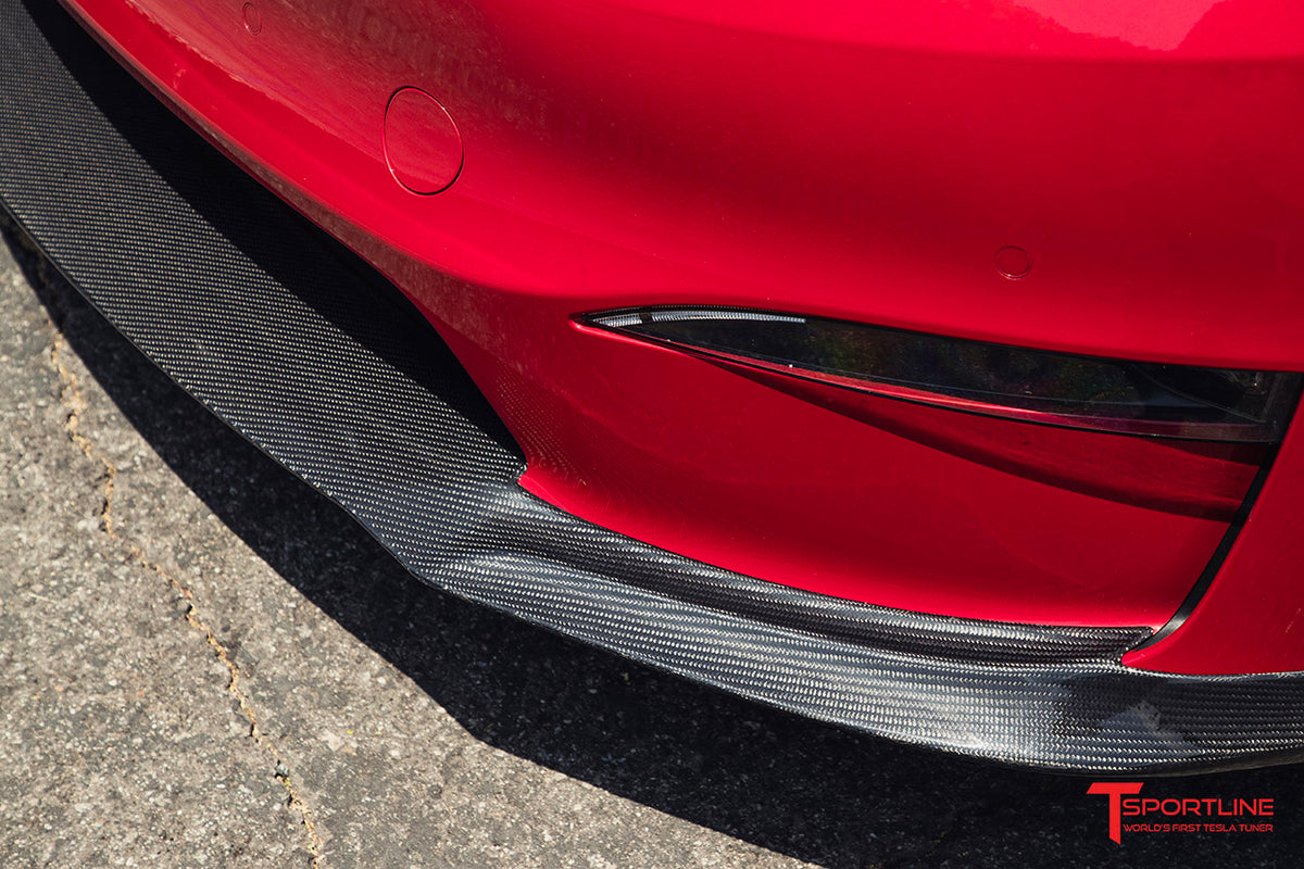 Tesla Model S Long Range &amp; Plaid Carbon Fiber Front Apron (2021 - Present)