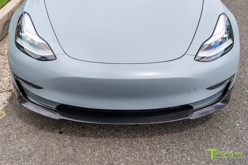 Tesla Model 3 Carbon Fiber Front Apron - T Sportline - Tesla Model S, 3 ...