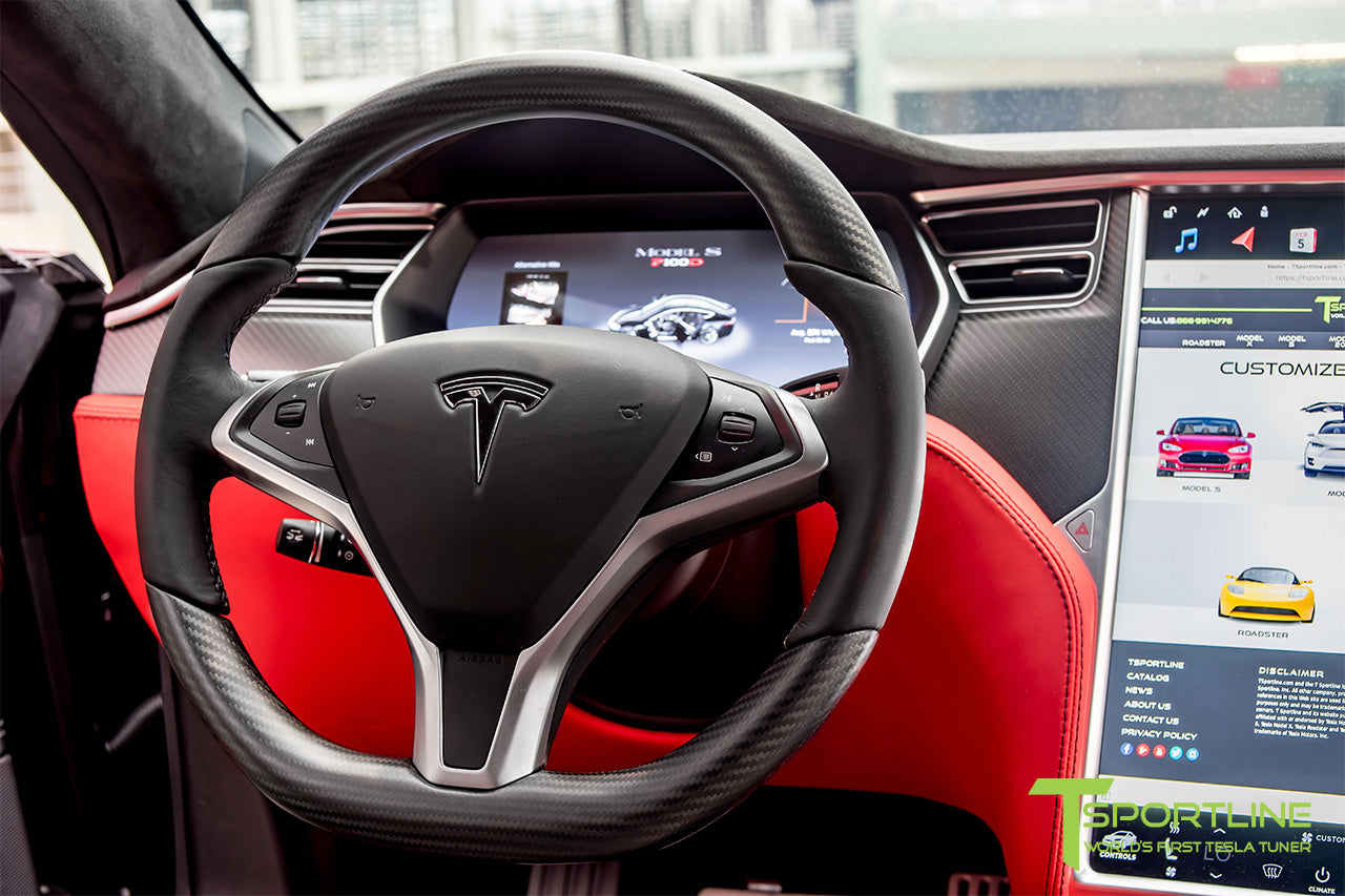 Tesla Model S Matte Carbon Fiber Steering Wheel (2012 - 2020)