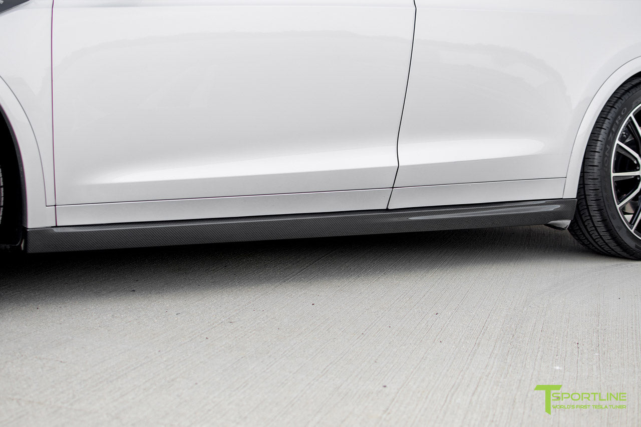 Tesla Model X Carbon Fiber Side Skirts