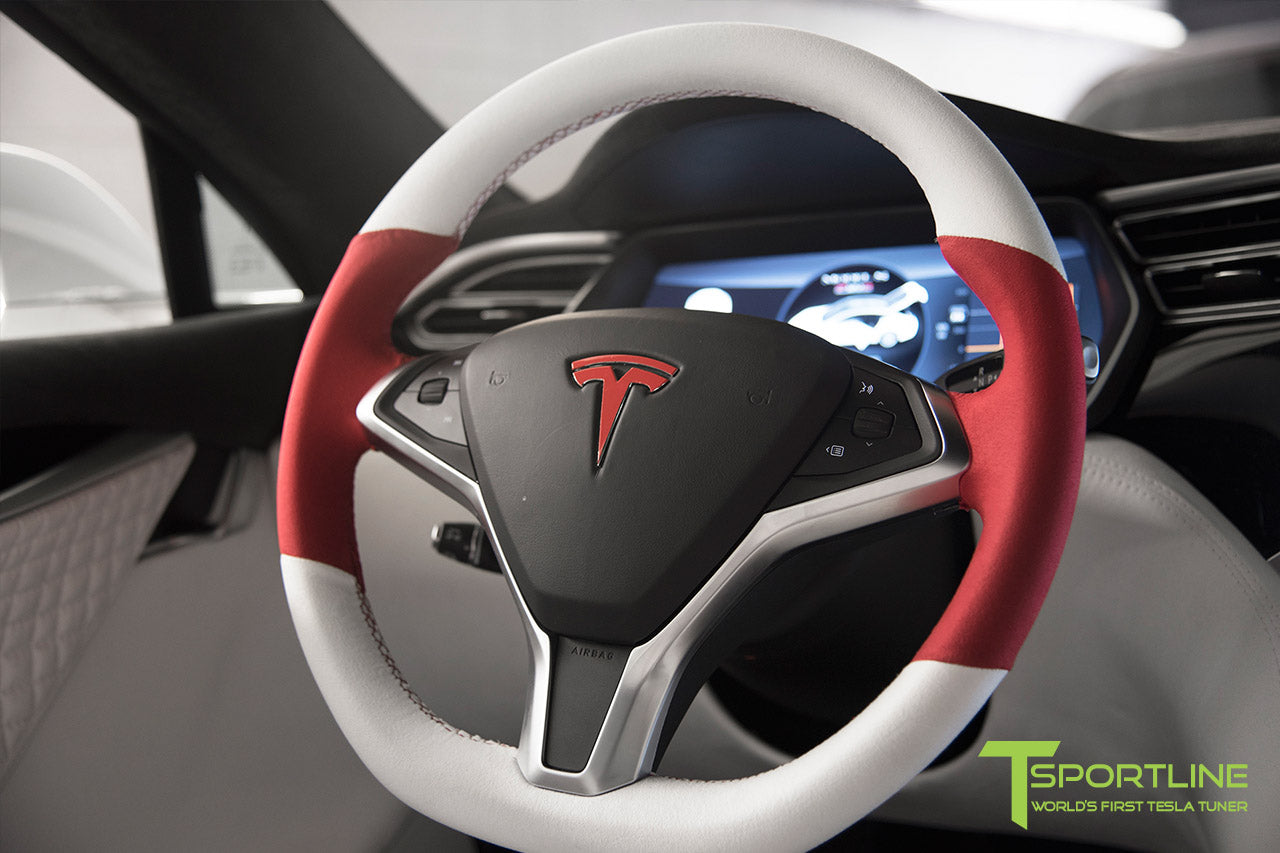 Tesla Model X Steering Wheel Custom Upholstered (2016 - 2020)