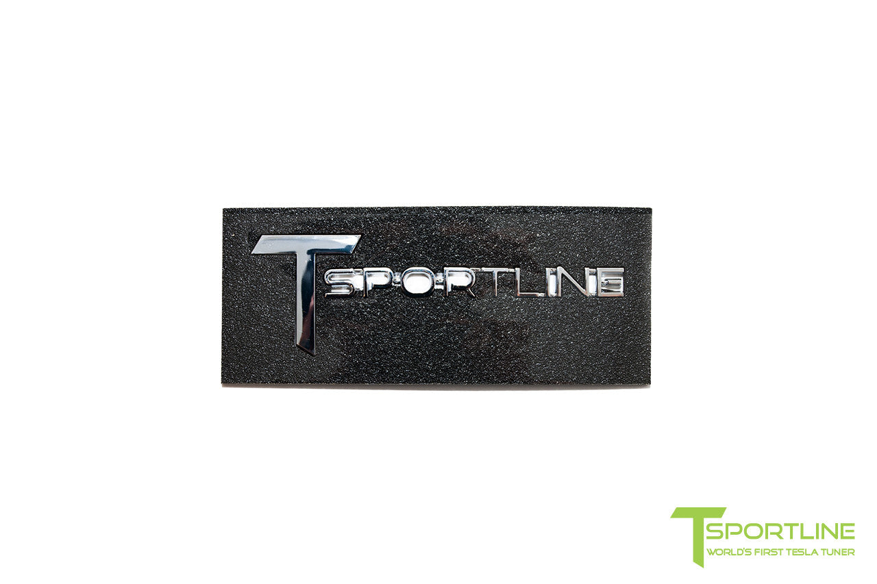 T Sportline Logo Badge Emblem - Injection Molded Chrome / Black