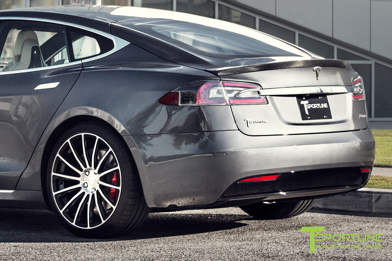 Tsort Tesla T Sportline Logo Badge Emblem - Injection Molded Chrome / Black - T ...