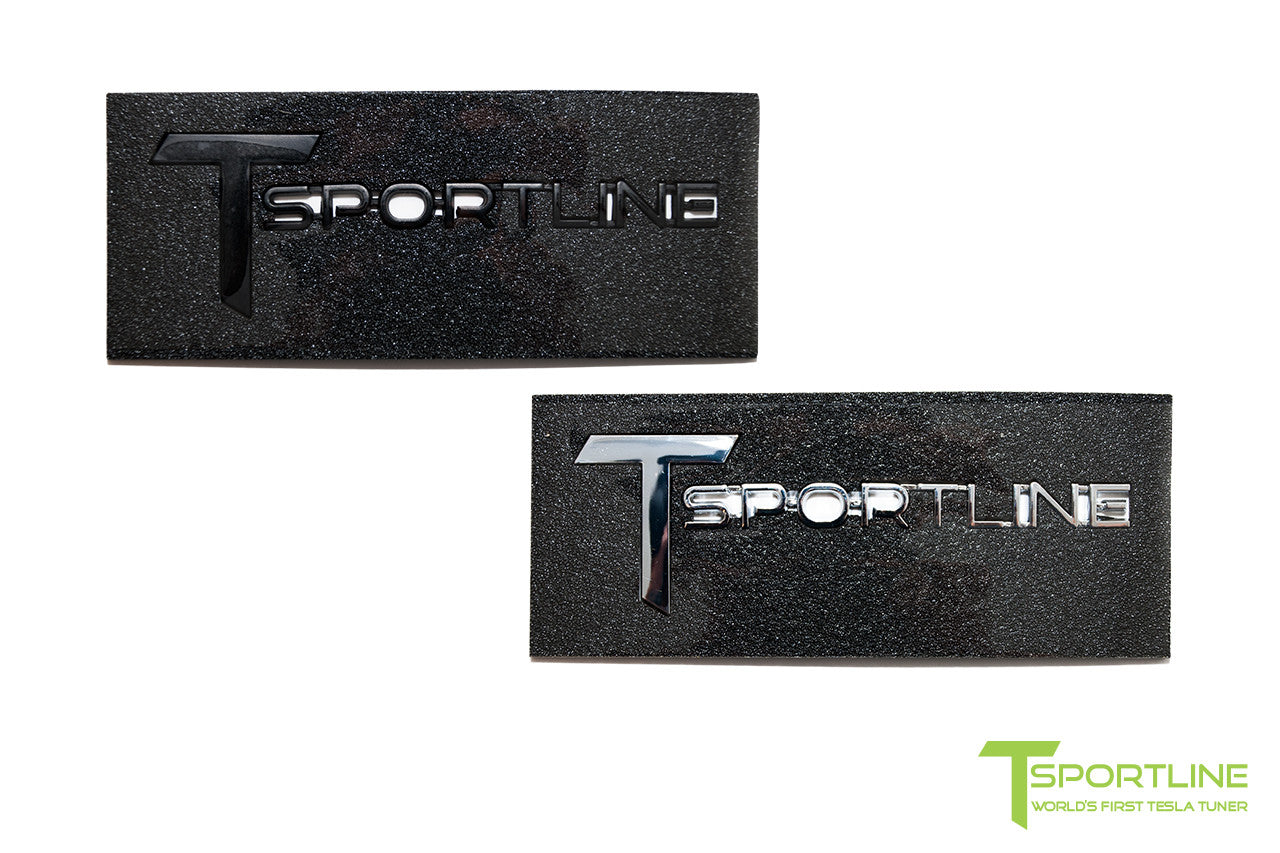 T Sportline Logo Badge Emblem - Injection Molded Chrome / Black
