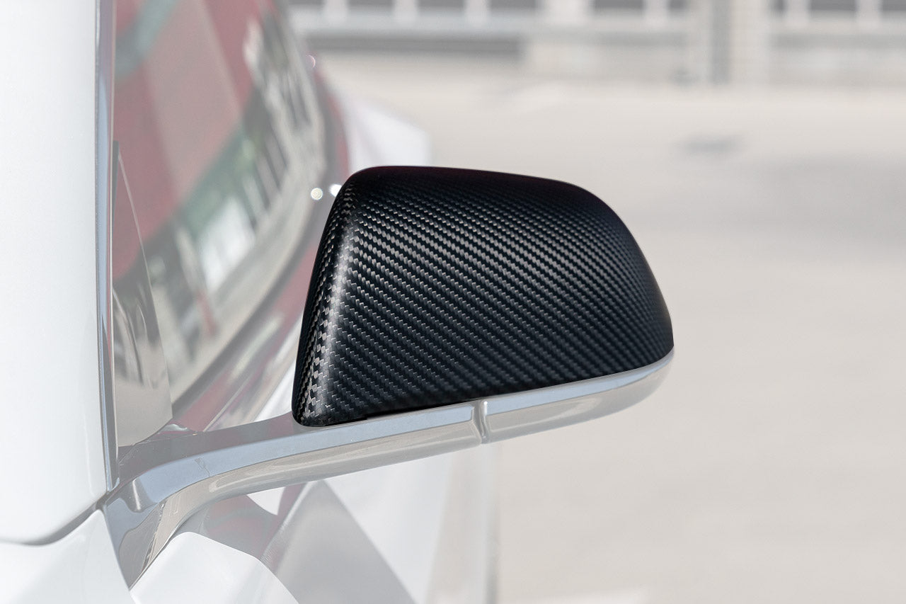 Tesla Model 3 Precision Carbon Fiber Side Mirror Caps (Set of 2 Covers)