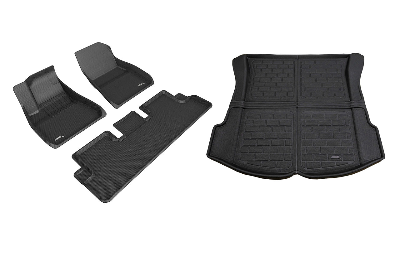 Tesla Model 3 MAXpider 3D Kagu All-Weather Custom Fit Floor Liner Mats (set of 3)
