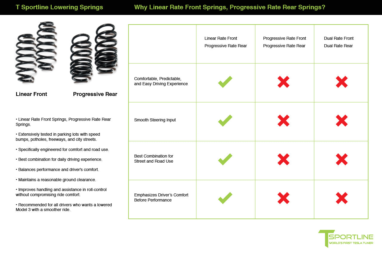 Tesla Model Y Sport Lowering Springs for Dual Motor and Performance ...