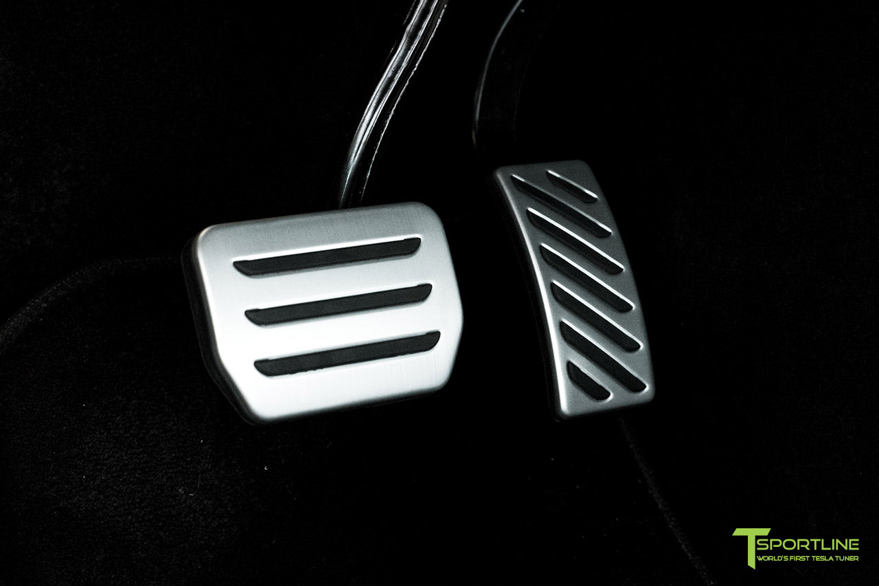 how many pedals does a tesla have Tesla Model 3 / Y Performance Non-Slip Aluminum Pedal Set - T Sportline