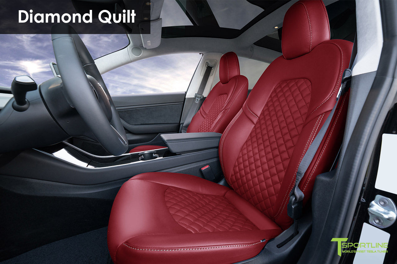 Tesla Model Y 7 Seat Interior Upgrade Kit - Signature Diamond Design - T  Sportline - Tesla Model S, 3, X & Y Accessories
