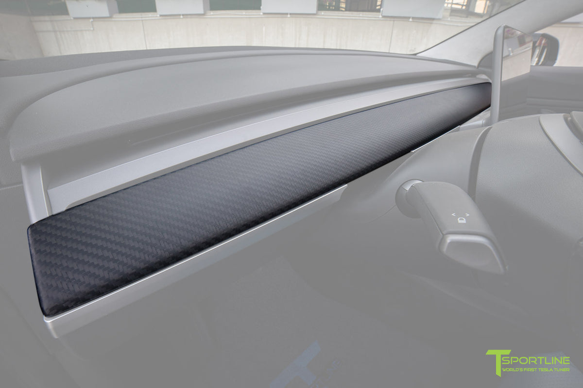Tesla Model 3 Matte Carbon Fiber Dashboard