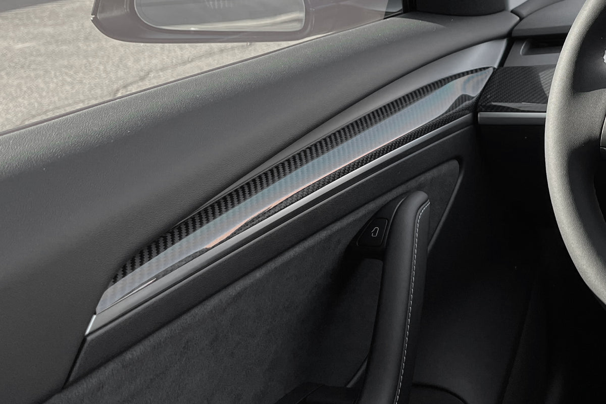 Tesla Model 3 / Y Carbon Fiber Door Trim Covers (Set of 2)