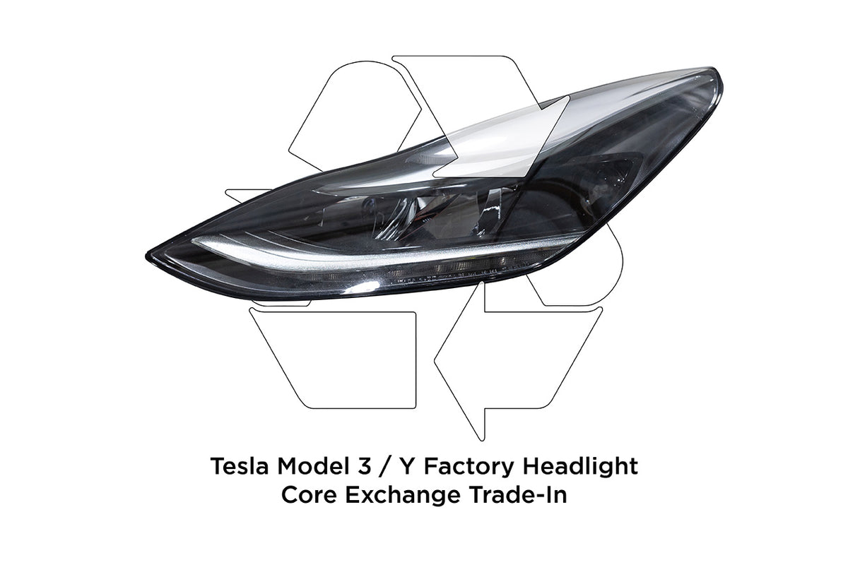 $100 REBATE! Trade-In Your Factory Model 3 / Y Headlight Cores (click for details)
