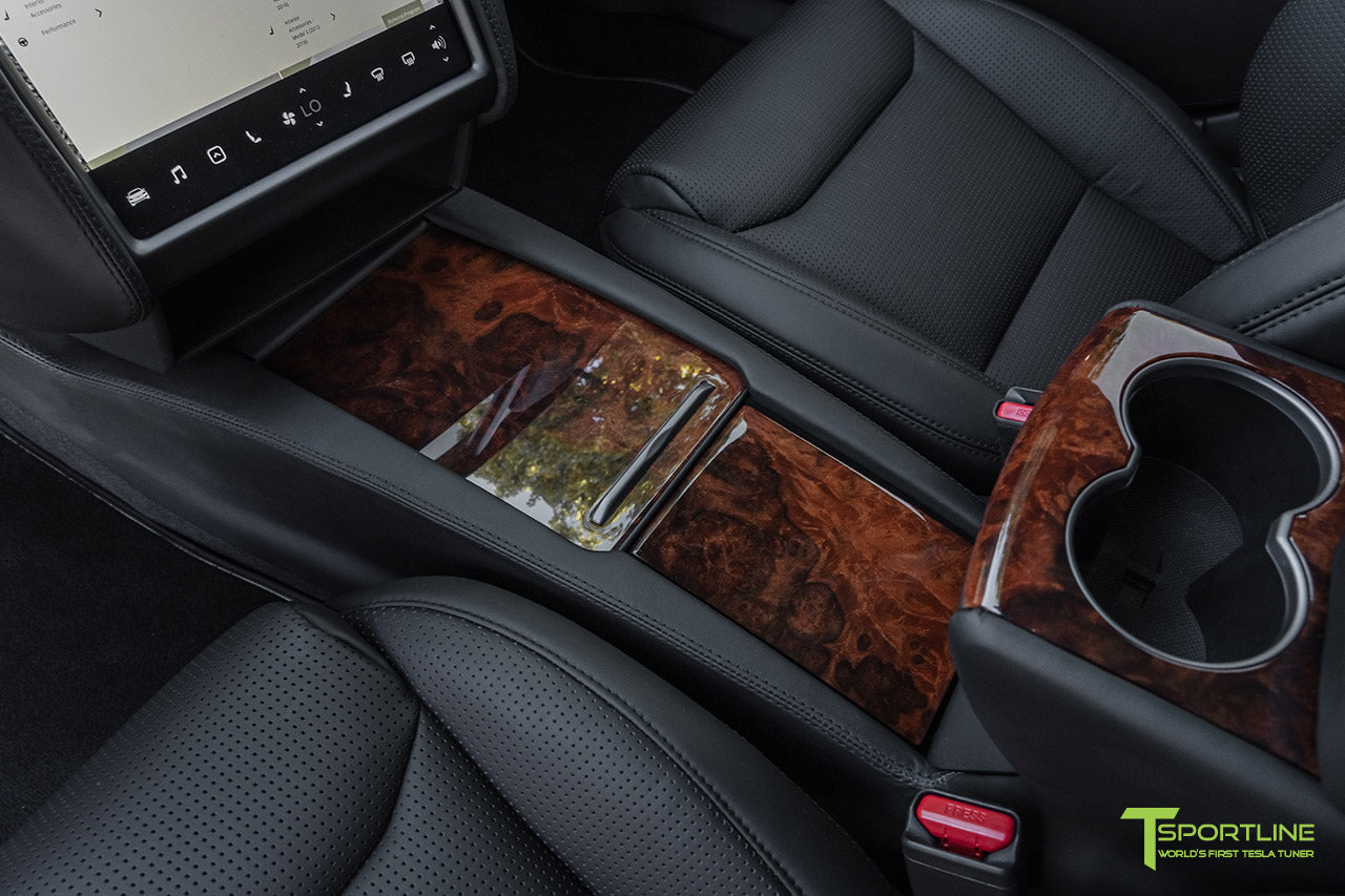 Tesla Model S Burl Wood Dash Panel and Center Console Kit