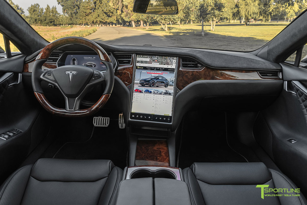 Tesla Model S Burl Wood Dash Panel and Center Console Kit