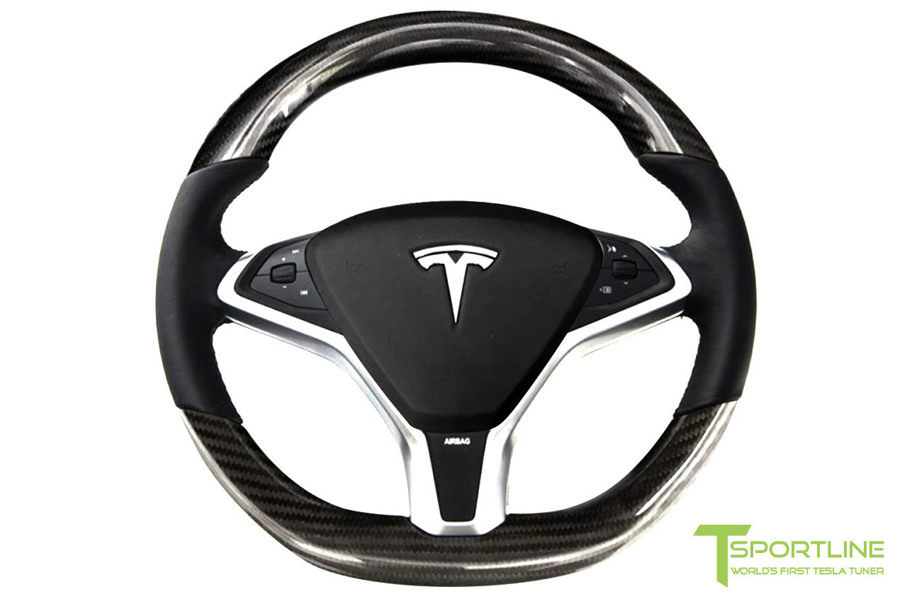 Tesla Gloss Carbon Fiber Steering Wheel