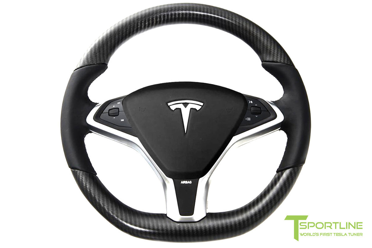Tesla Model S Matte Carbon Fiber Steering Wheel (2012 - 2020)