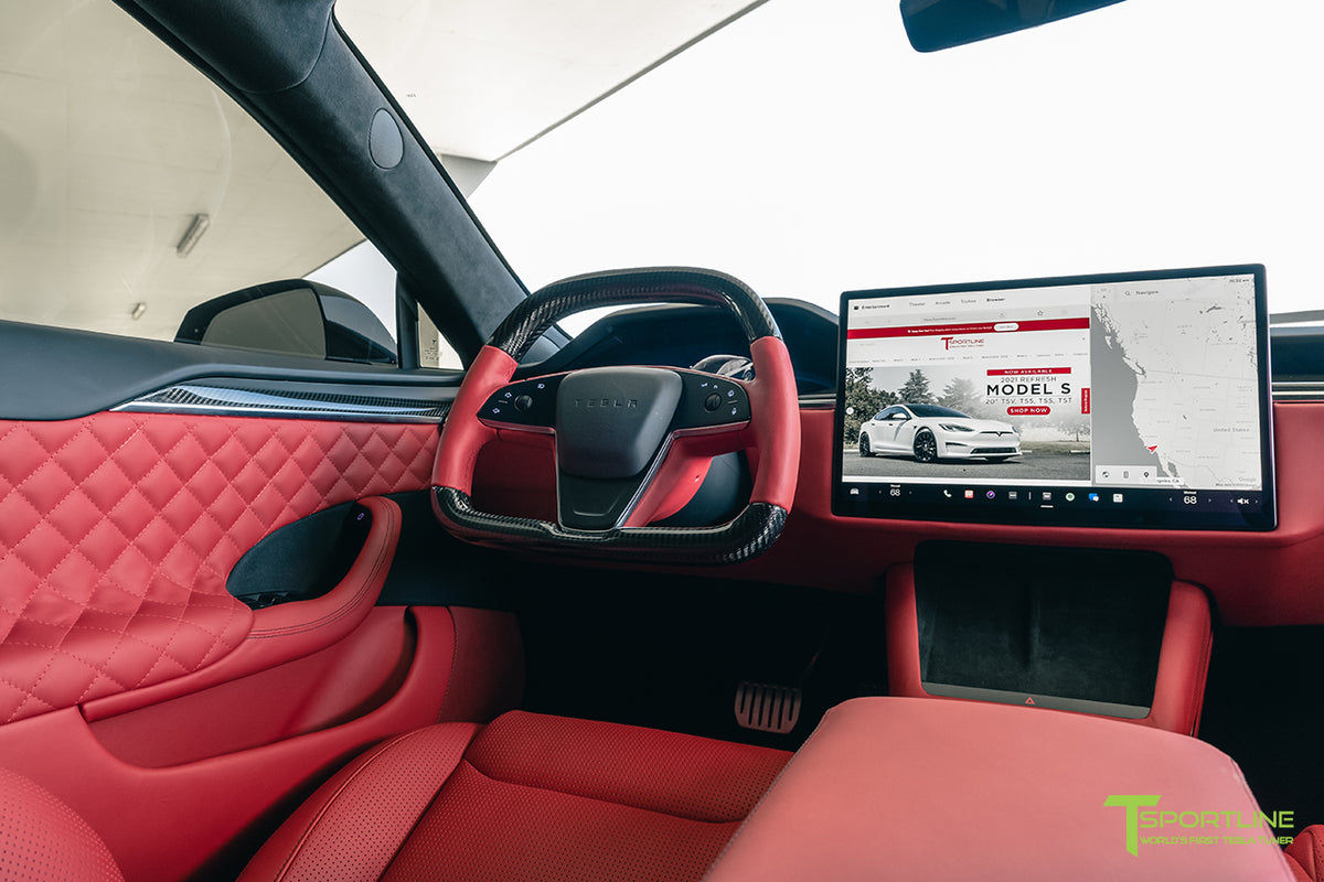 Tesla Model S Yoke Replacement 360 Carbon Fiber Steering Wheel