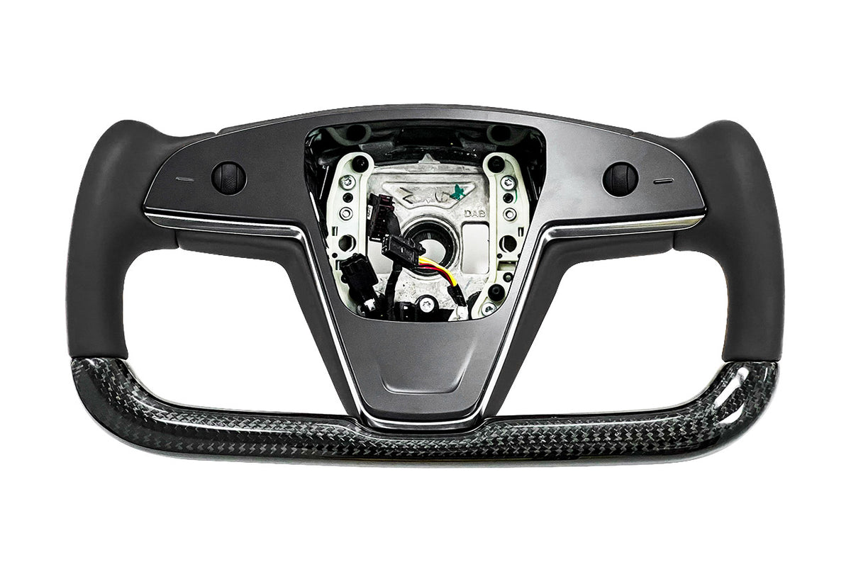 Model S / X Plaid &amp; Long Range Carbon Fiber Yoke Steering Wheel