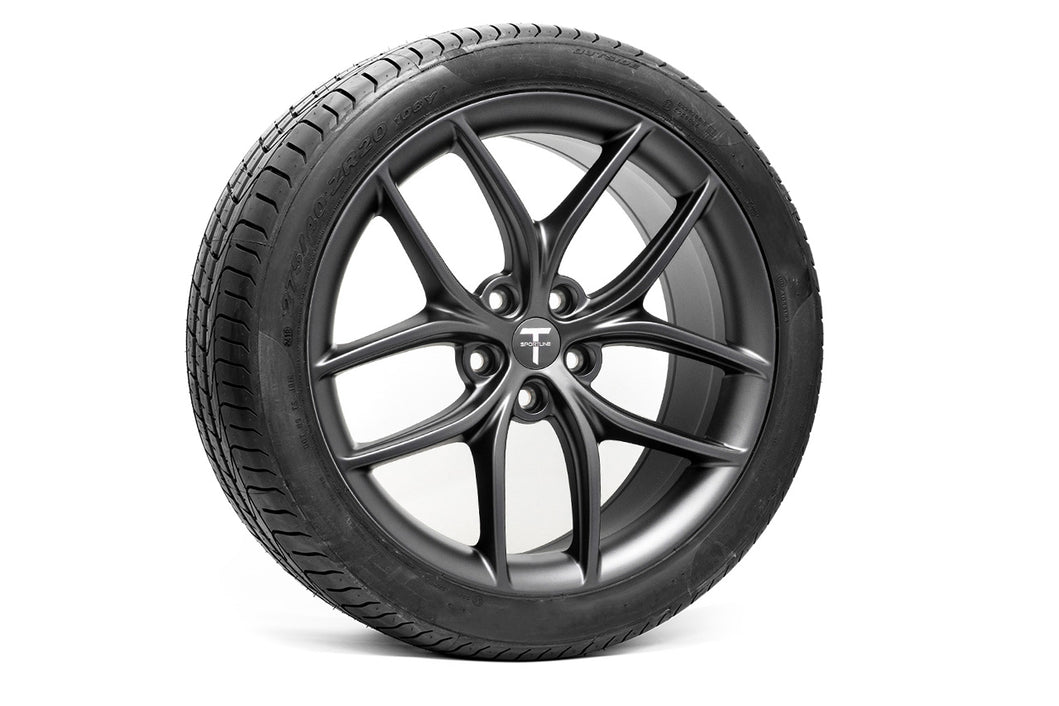 テスラモデルS 22インチ鍛造5穴X120ほぼ新品タイヤ付 TPMS付