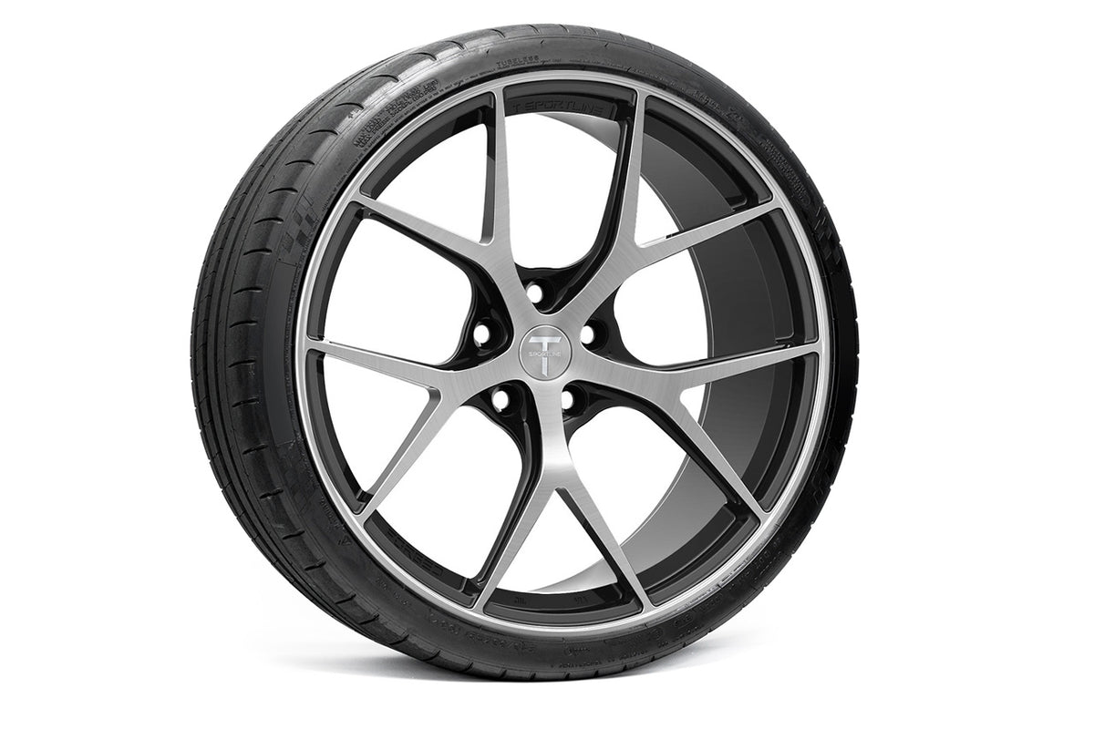 TXL115 21&quot; Tesla Model S Plaid &amp; Long Range Fully Forged Lightweight Tesla Wheel and Tire Package (Set of 4)