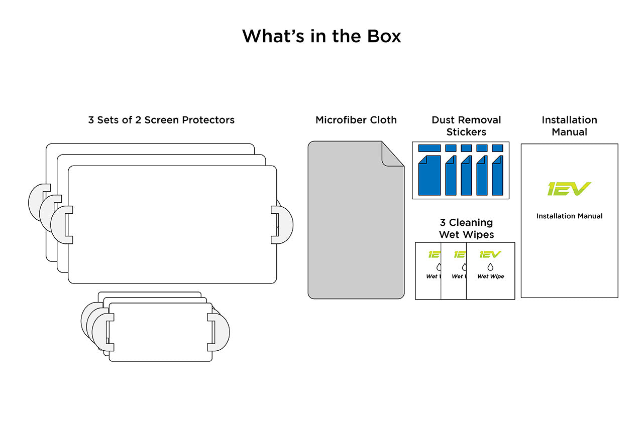 Tesla Model S / X Screen Protector (3 pack) High Definition Clear Shields (Front Center and Rear Touchscreens)